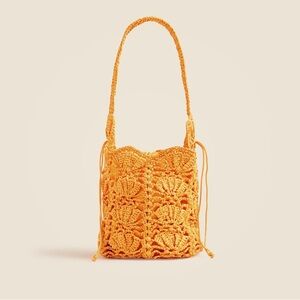 J. Crew Vibrant Orange Crochet Shoulder Bag